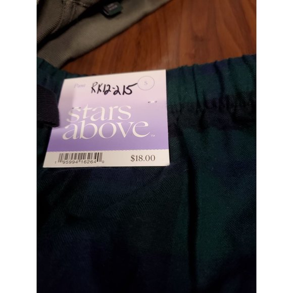 Womens Perfectly Cozy Flannel Plaid Pajama Pants Stars Above Green S - Picture 4 of 6